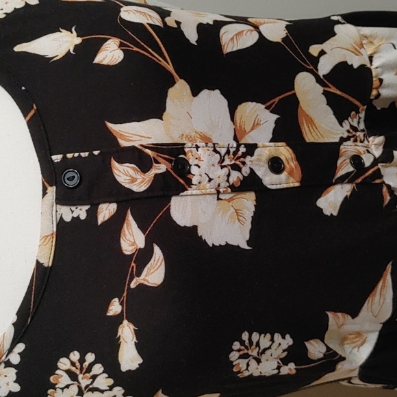 SWS Streetwear Society sleeveless black flower pattern mini dress Large - Picture 4 of 11